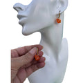 Boucles d'oreilles Cube Soleil — Résine Pailletée Orange