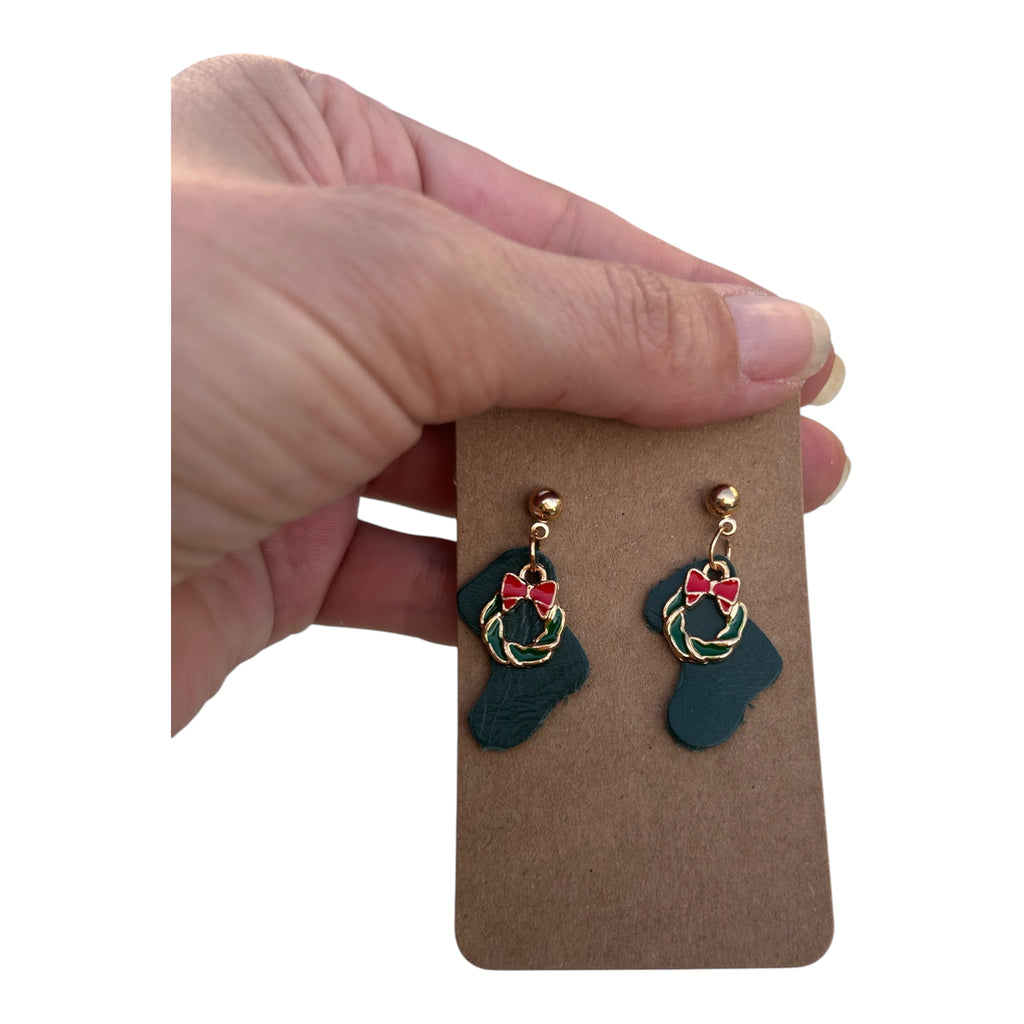 Boucles d'oreilles Botte de Noël — Noël