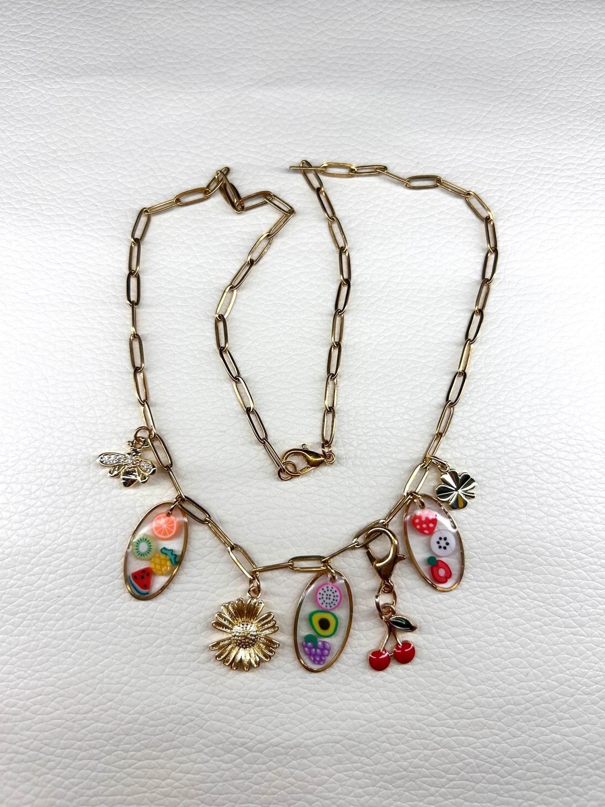 Collier Breloques Fruits en Résine — Coloré & Estival artisanal