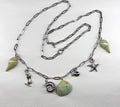 Collier Breloque Coquillage Vert en Pâte Polymère — Artisanal
