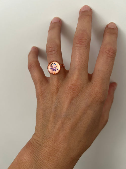 Bague Artifice en Résine — Réglable & artisanale