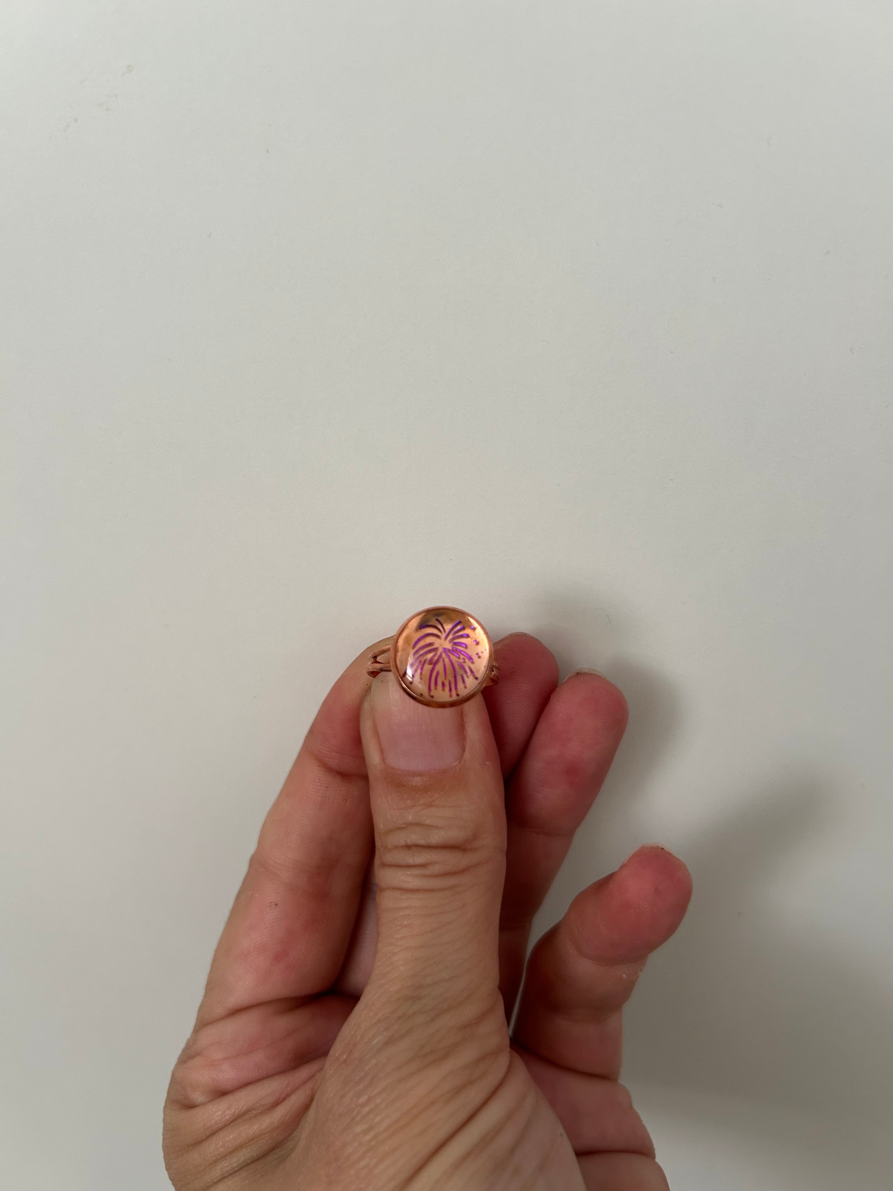 Bague Artifice en Résine — Réglable & artisanale