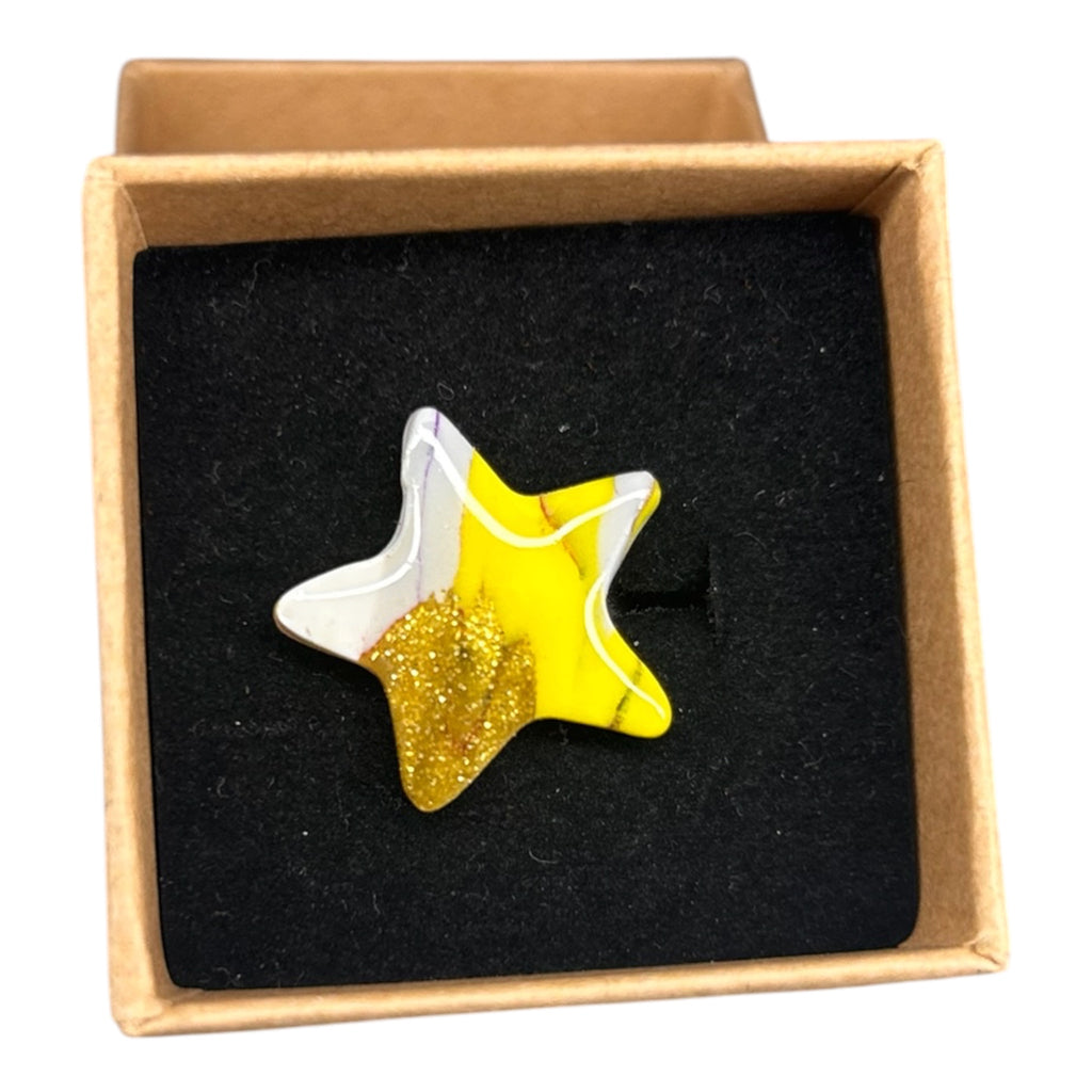 Bague Réglable Étoile en Pâte Polymère — Artisanale
