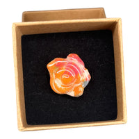 Bague Rose Sculptée en Pâte Polymère — Artisanale