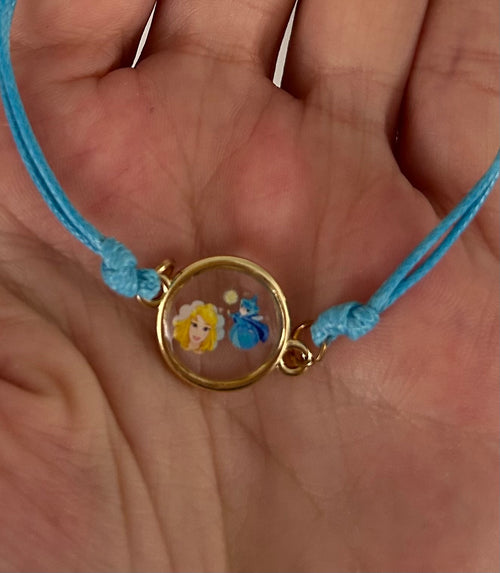 Aurore et sa Bonne Fée — Bracelet en cordon réglable & résine