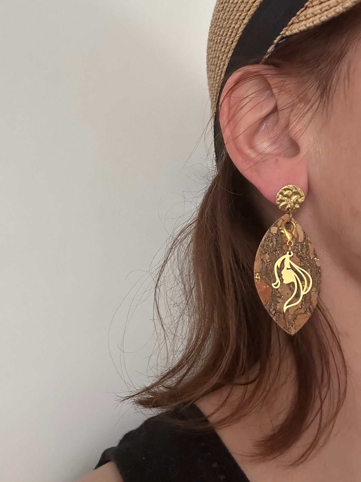 La Dame au Bois — Boucles d'oreilles en simili cuir