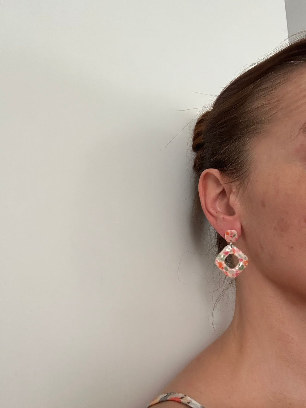 Boucles d'oreilles Fimo Fleuries — Pâte polymère artisanale
