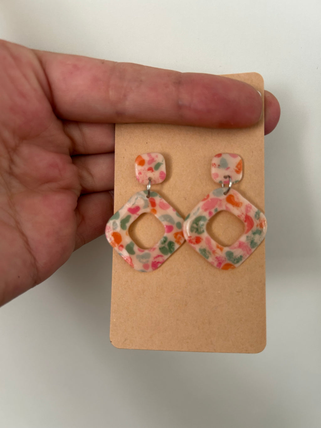 Boucles d'oreilles Fimo Fleuries — Pâte polymère artisanale