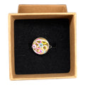 Bague Réglable Confettis Pastel en Résine — Artisanale