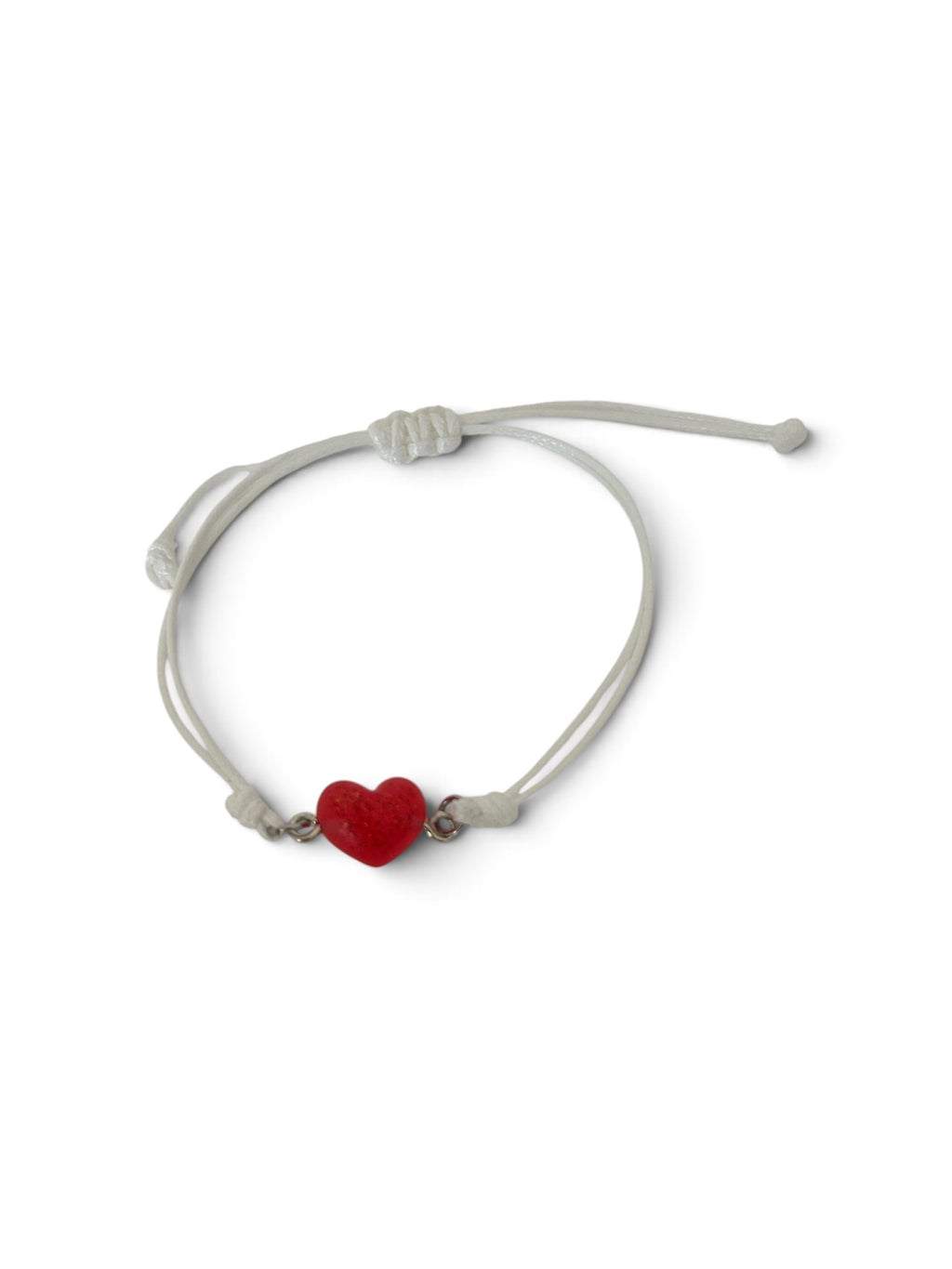 Bracelet Cœur en Résine sur Cordon Réglable | Bijou Artisanal