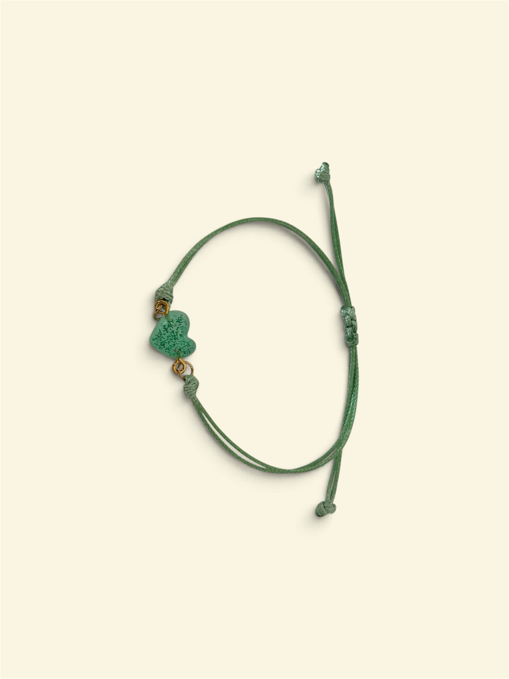 Bracelet Cœur en Résine sur Cordon Réglable | Bijou Artisanal