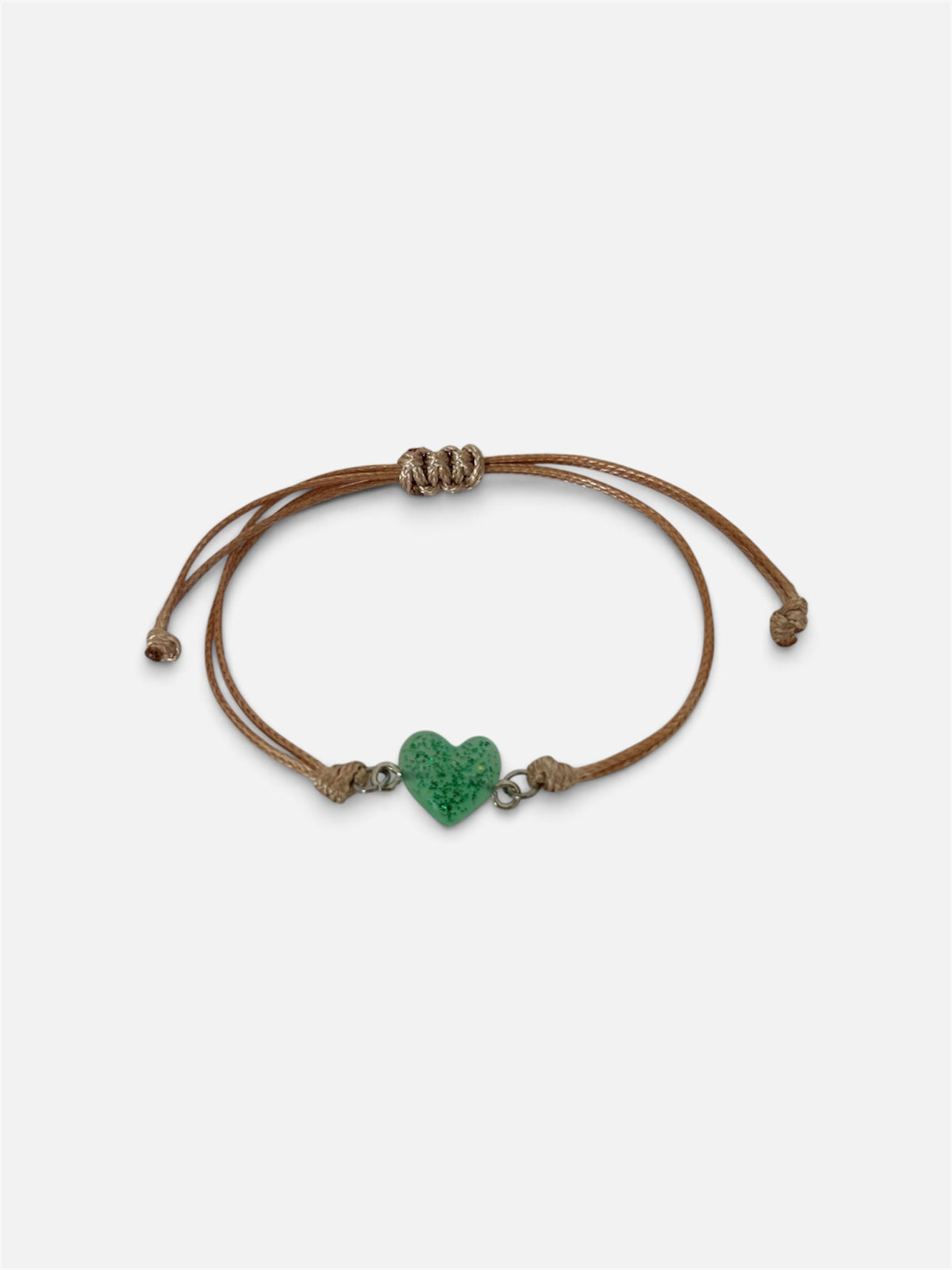 Bracelet Cœur en Résine sur Cordon Réglable | Bijou Artisanal