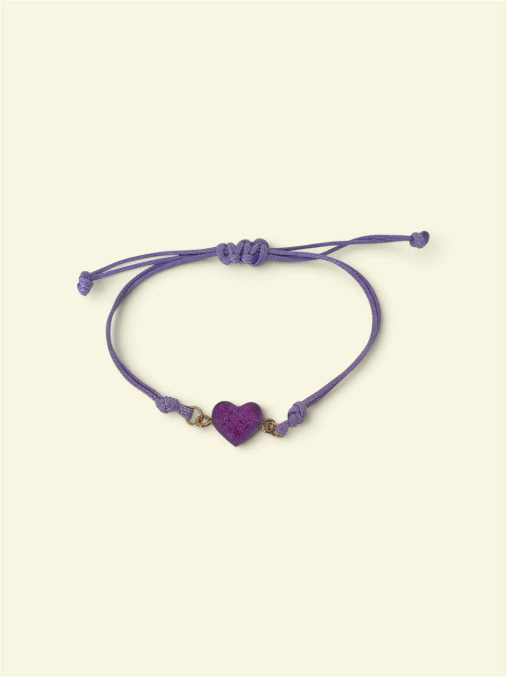 Bracelet Cœur en Résine sur Cordon Réglable | Bijou Artisanal
