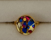 Bague Réglable Confettis en Résine — Bijou artisanal