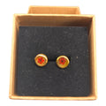Puces d'oreilles Coquelicot en Résine Dorée — Coffret cadeau