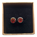 Puces d'oreilles Coquelicot en Résine Argentée — Coffret cadeau