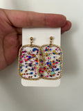 Boucles d'oreilles Confetti en Résine — Artisanales