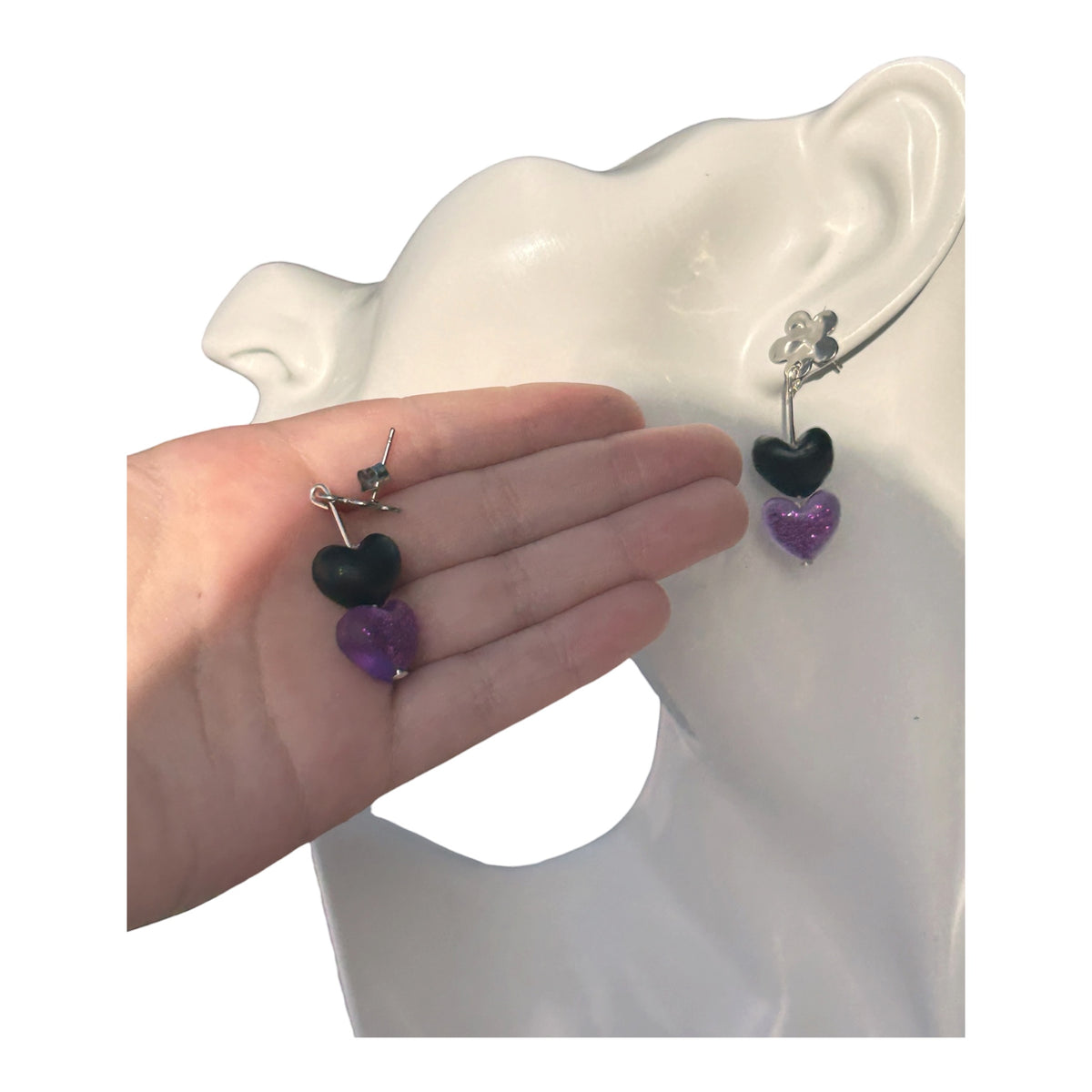 Boucles d'oreilles Cœurs en Résine