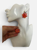 Clips d'oreilles Étoile Flamme en Pâte Polymère — Artisanaux