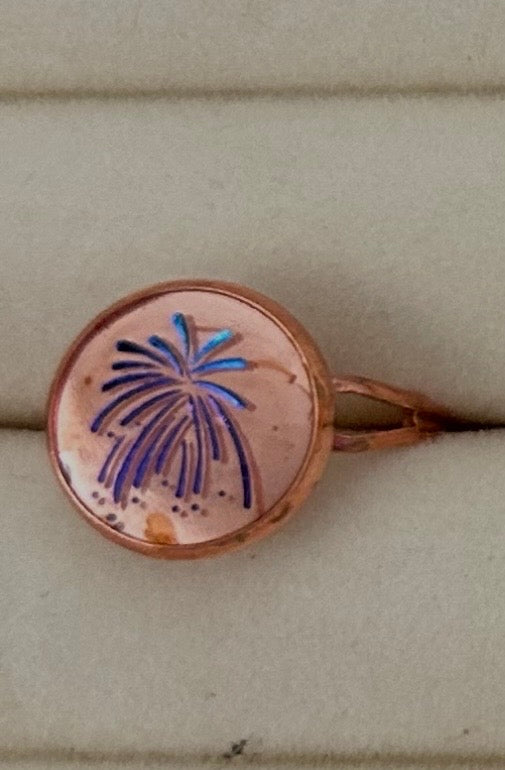 Bague Artifice en Résine — Réglable & artisanale