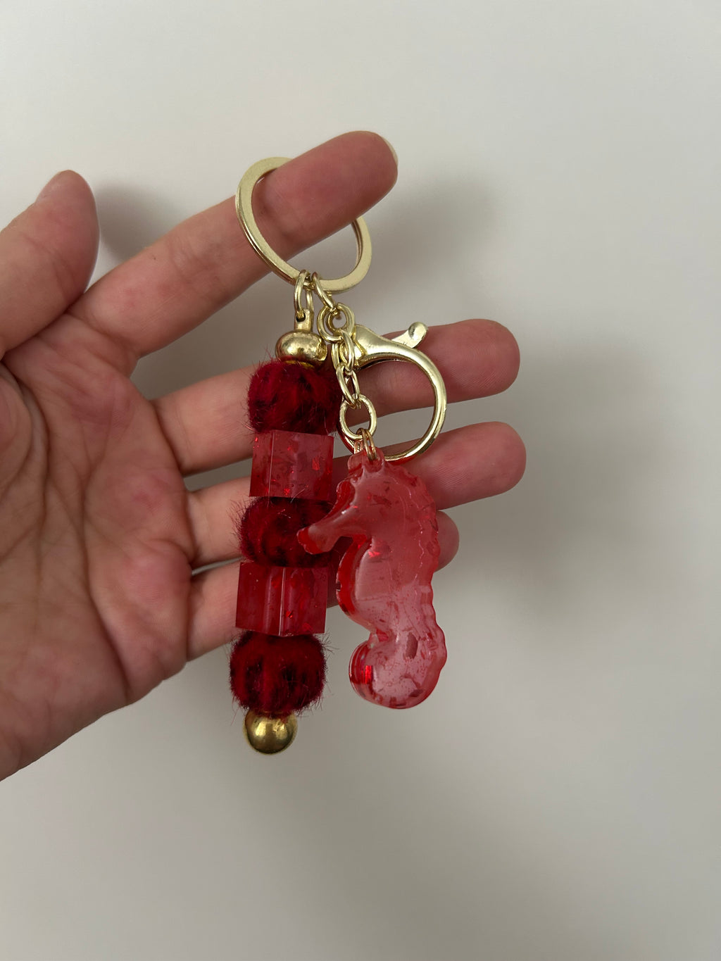 Porte-clé Hippocampe en Résine — Accessoire artisanal