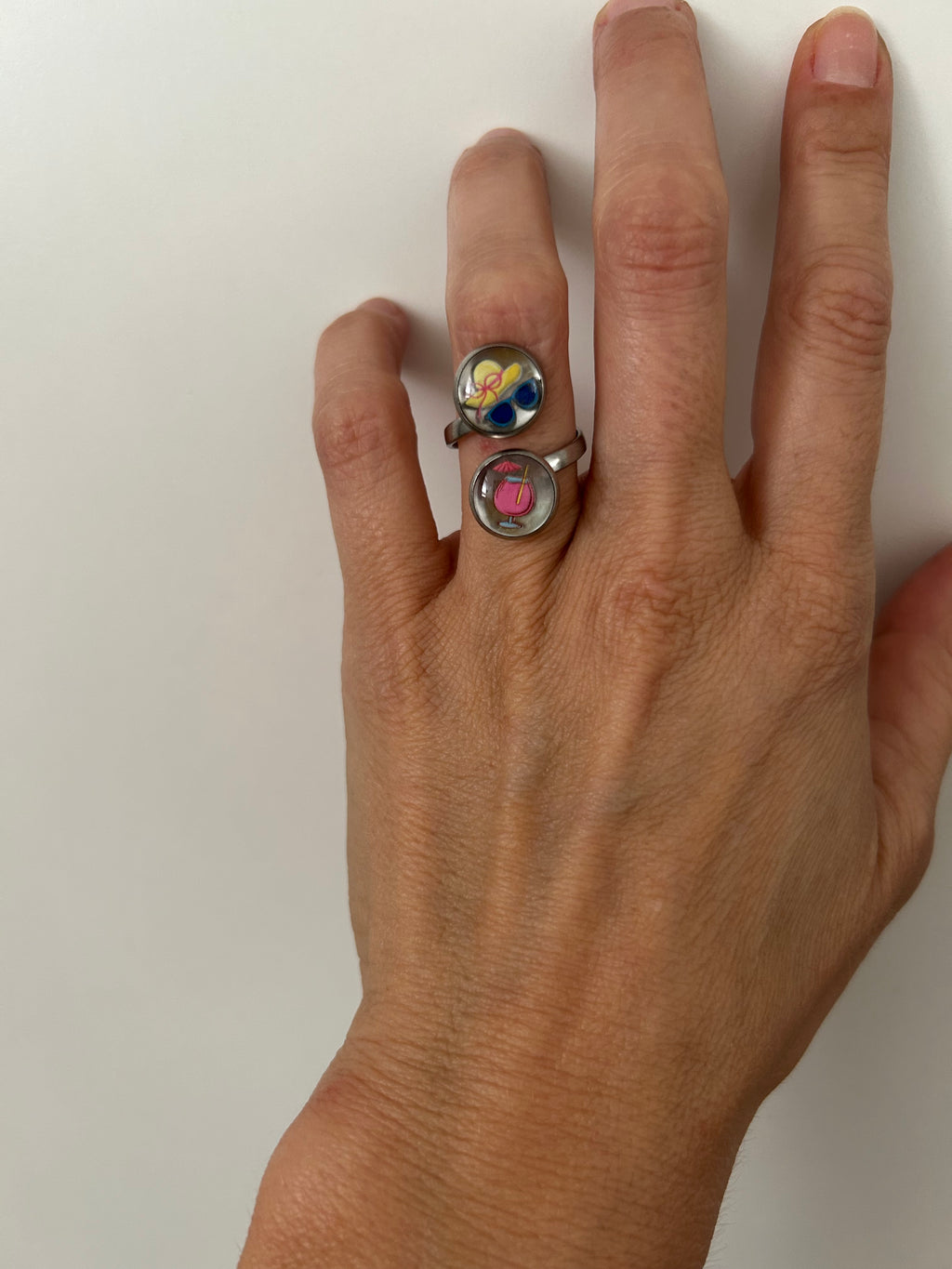 Bague Cabochon Plage – Bijou Artisanal Fantaisie