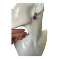 Clous d'oreilles Perle Violette en Résine — Acier inoxydable