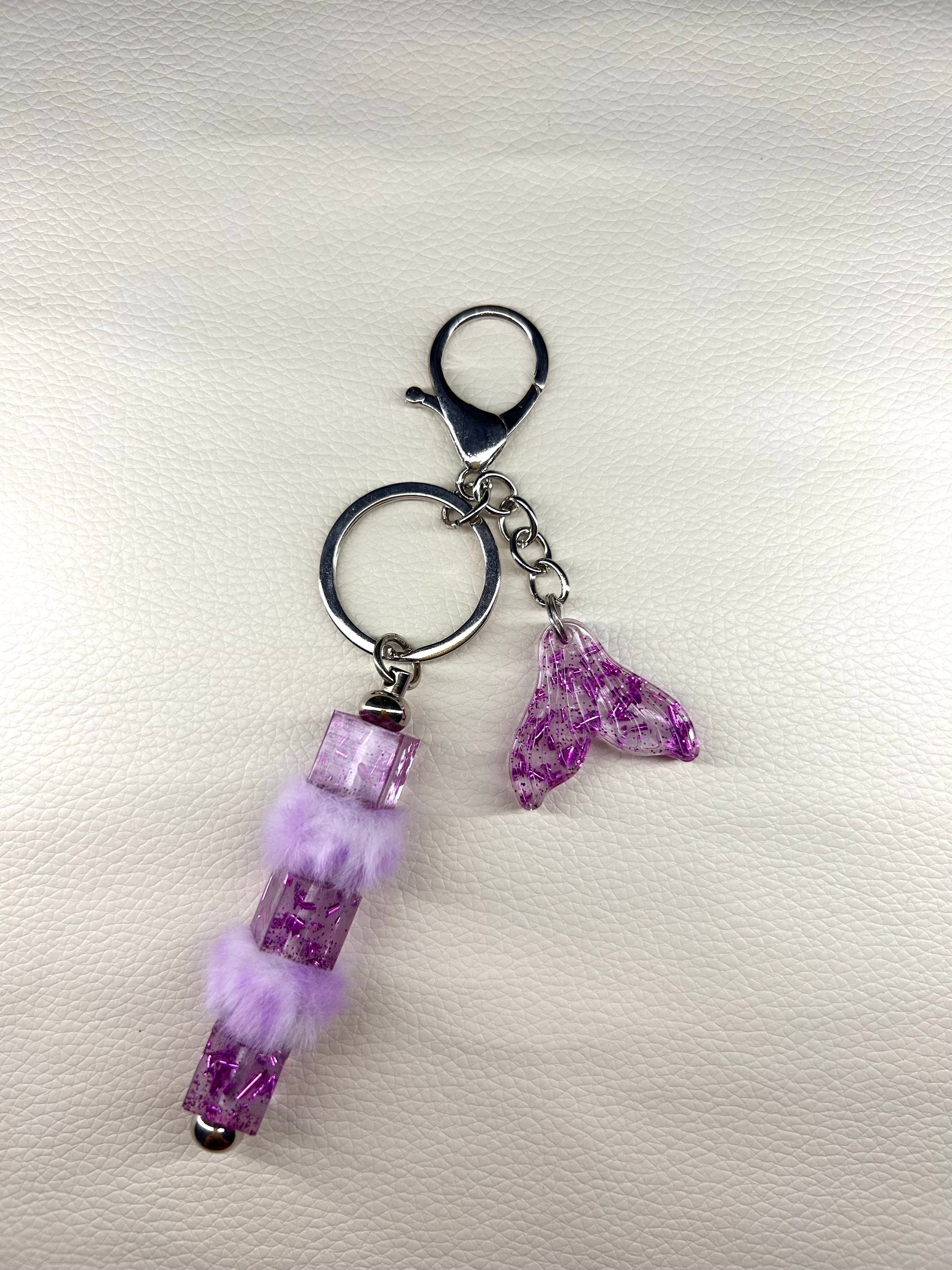 Porte-clé Sirène en Résine — Queue & Perles artisanales
