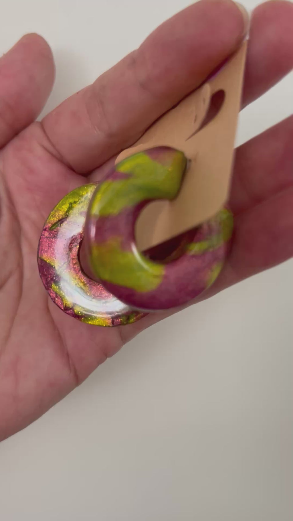 Polymer-Clay-Creolen „Aquarell“ — Handgefertigte Ohrringe