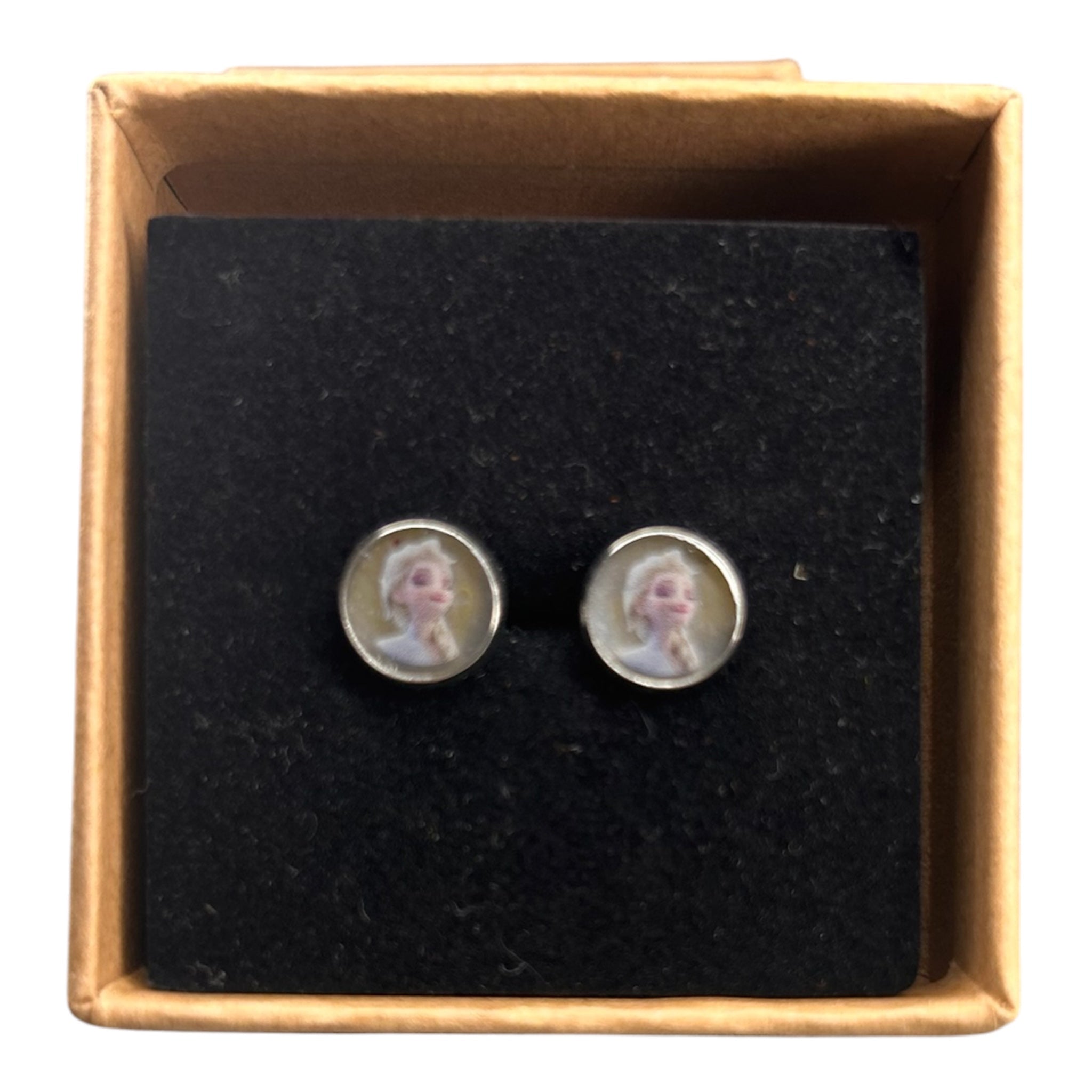 Puces d'oreilles Princesse des Neiges en Résine — Coffret cadeau