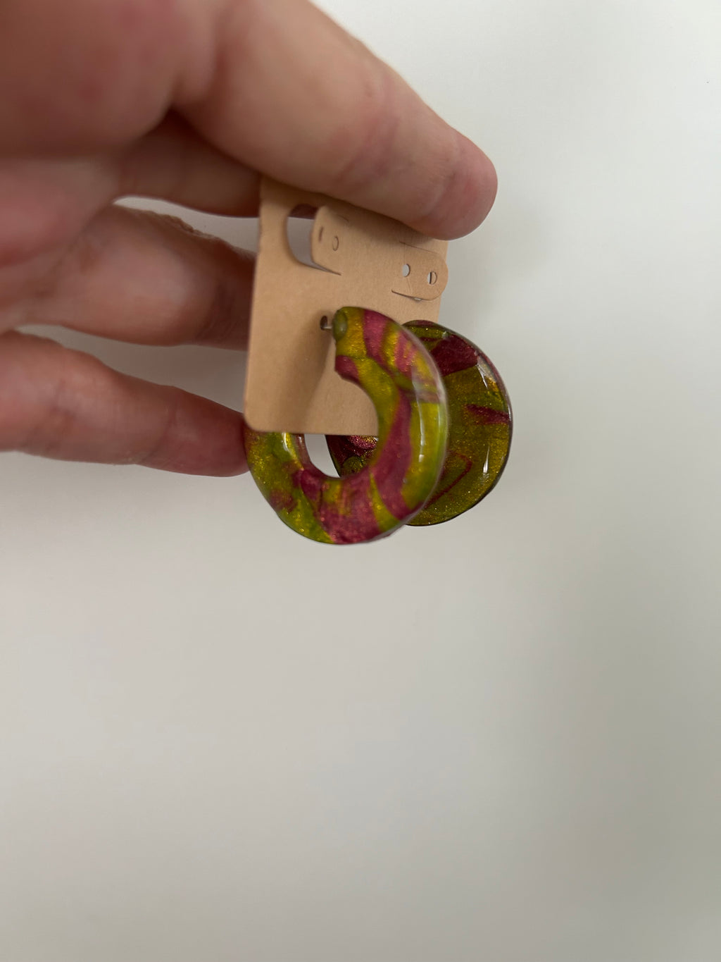 Polymer-Clay-Creolen „Aquarell“ — Handgefertigte Ohrringe