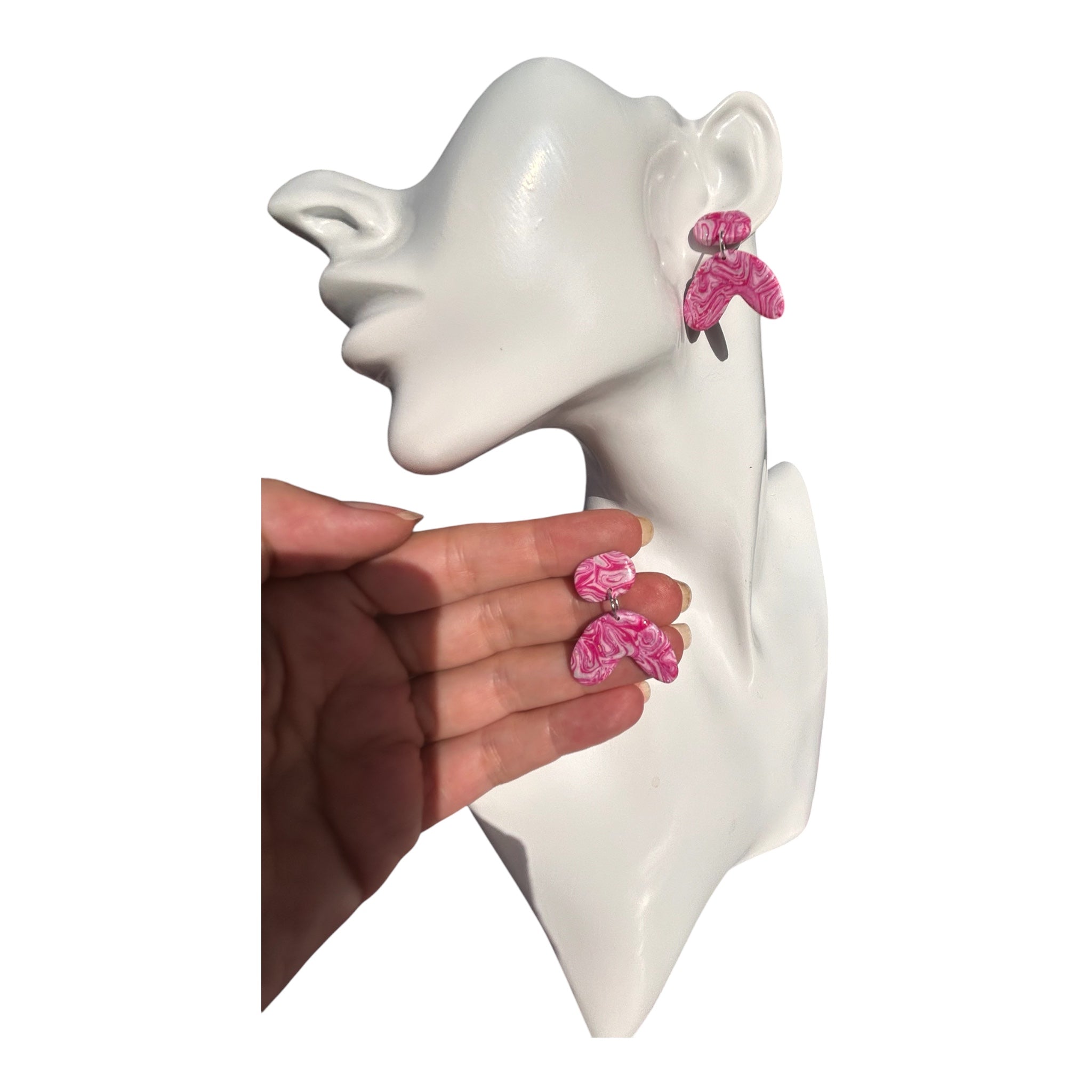 Boucles d’Oreilles en Pâte Polymère – Tiges Acier Inoxydable