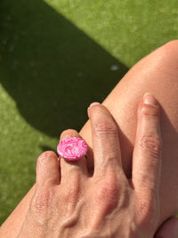 Bague en Pâte Polymère – Anneau Acier Inoxydable Doré