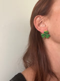 Puces d'oreilles Trèfle Porte-Bonheur en Pâte Polymère — Artisanales